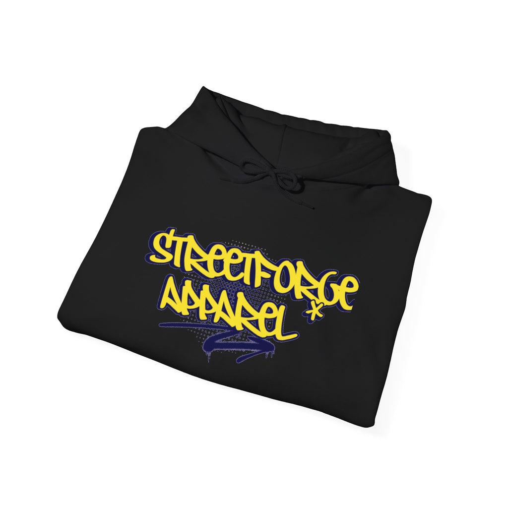 Streetforge Apparel Graffiti Hoodie — Yellow Script Logo