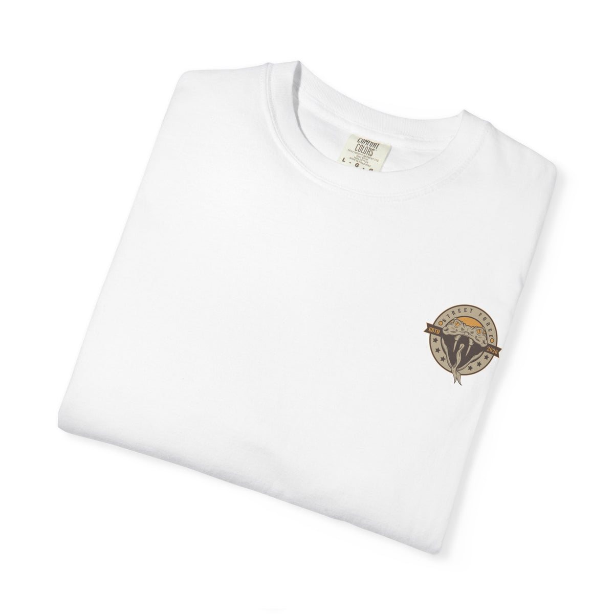 Snake Emblem T-Shirt — Street Forge Cobra Logo Tee (Est. 2026)