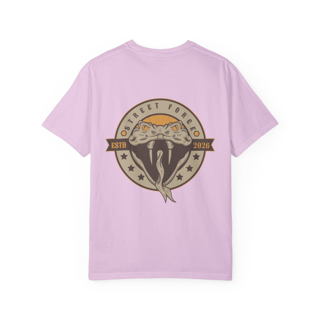 Snake Emblem T-Shirt — Street Forge Cobra Logo Tee (Est. 2026)