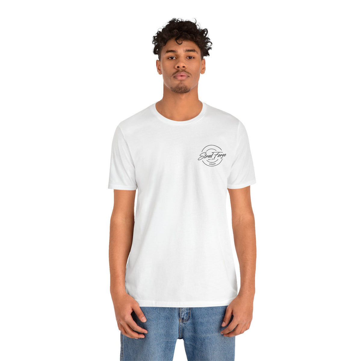 Street Forge Logo T-Shirt — Retro Script Chest & Back Graphic Tee