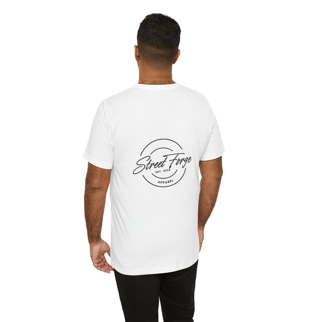 Street Forge Logo T-Shirt — Retro Script Chest & Back Graphic Tee