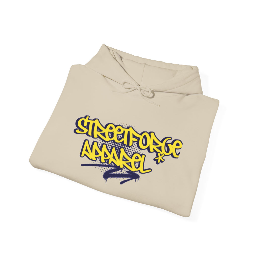Streetforge Apparel Graffiti Hoodie — Yellow Script Logo