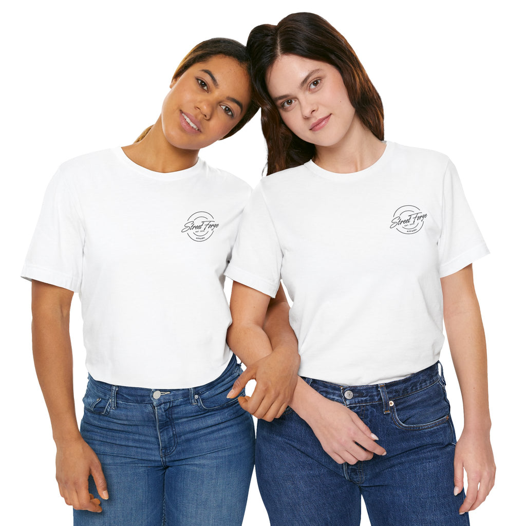 Street Forge Logo T-Shirt — Retro Script Chest & Back Graphic Tee