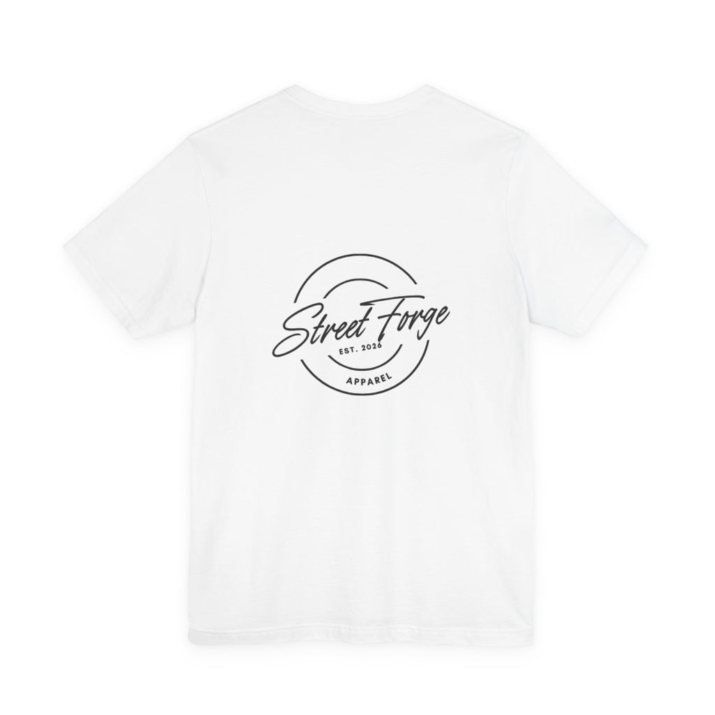 Street Forge Logo T-Shirt — Retro Script Chest & Back Graphic Tee
