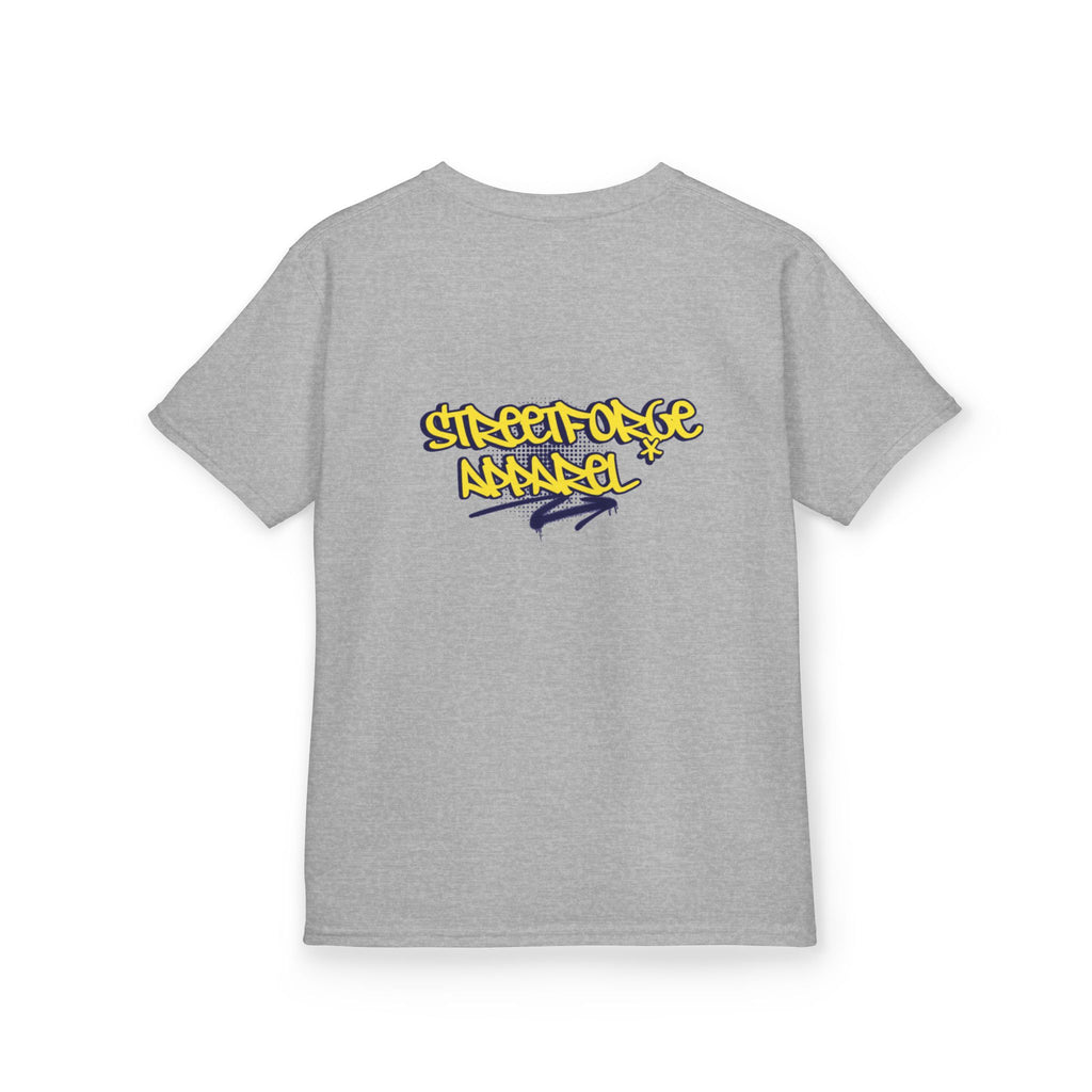 Kids Tee — Yellow Graffiti "Streetwise Angel" Logo