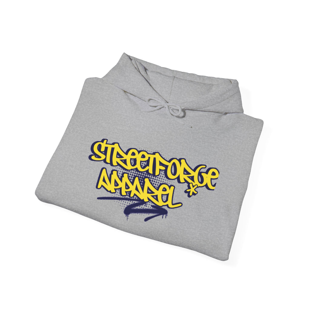 Streetforge Apparel Graffiti Hoodie — Yellow Script Logo