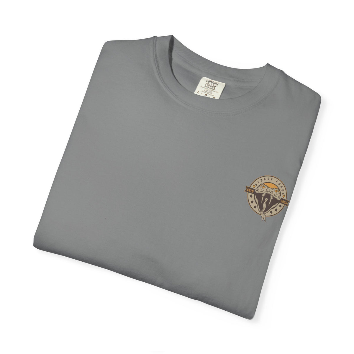 Snake Emblem T-Shirt — Street Forge Cobra Logo Tee (Est. 2026)