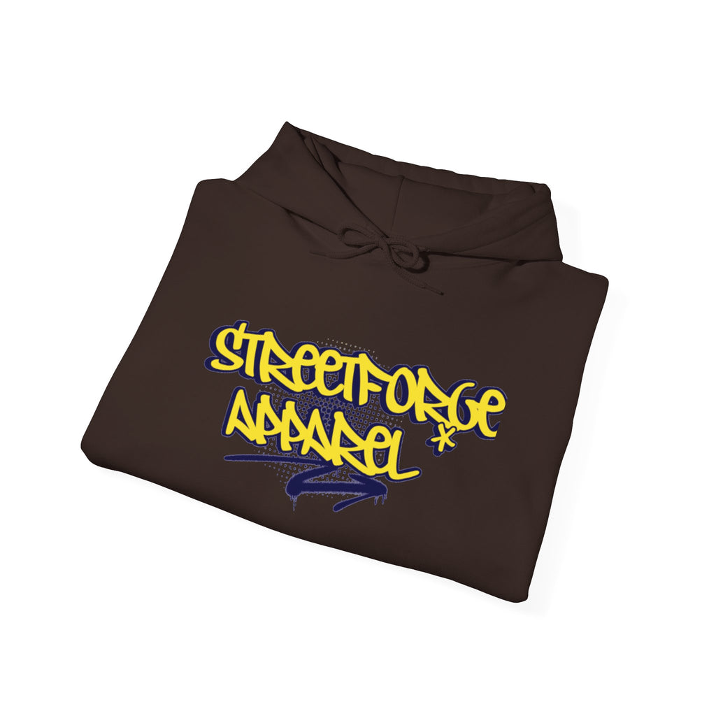 Streetforge Apparel Graffiti Hoodie — Yellow Script Logo