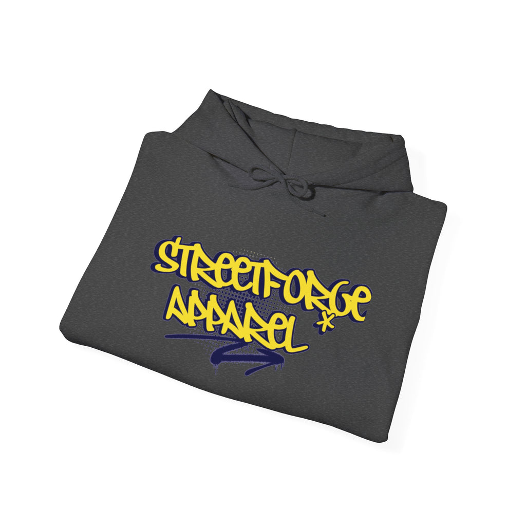 Streetforge Apparel Graffiti Hoodie — Yellow Script Logo