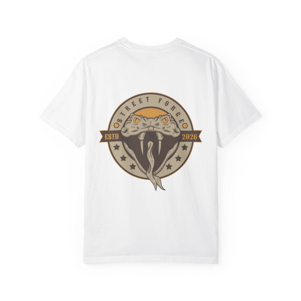 Snake Emblem T-Shirt — Street Forge Cobra Logo Tee (Est. 2026)
