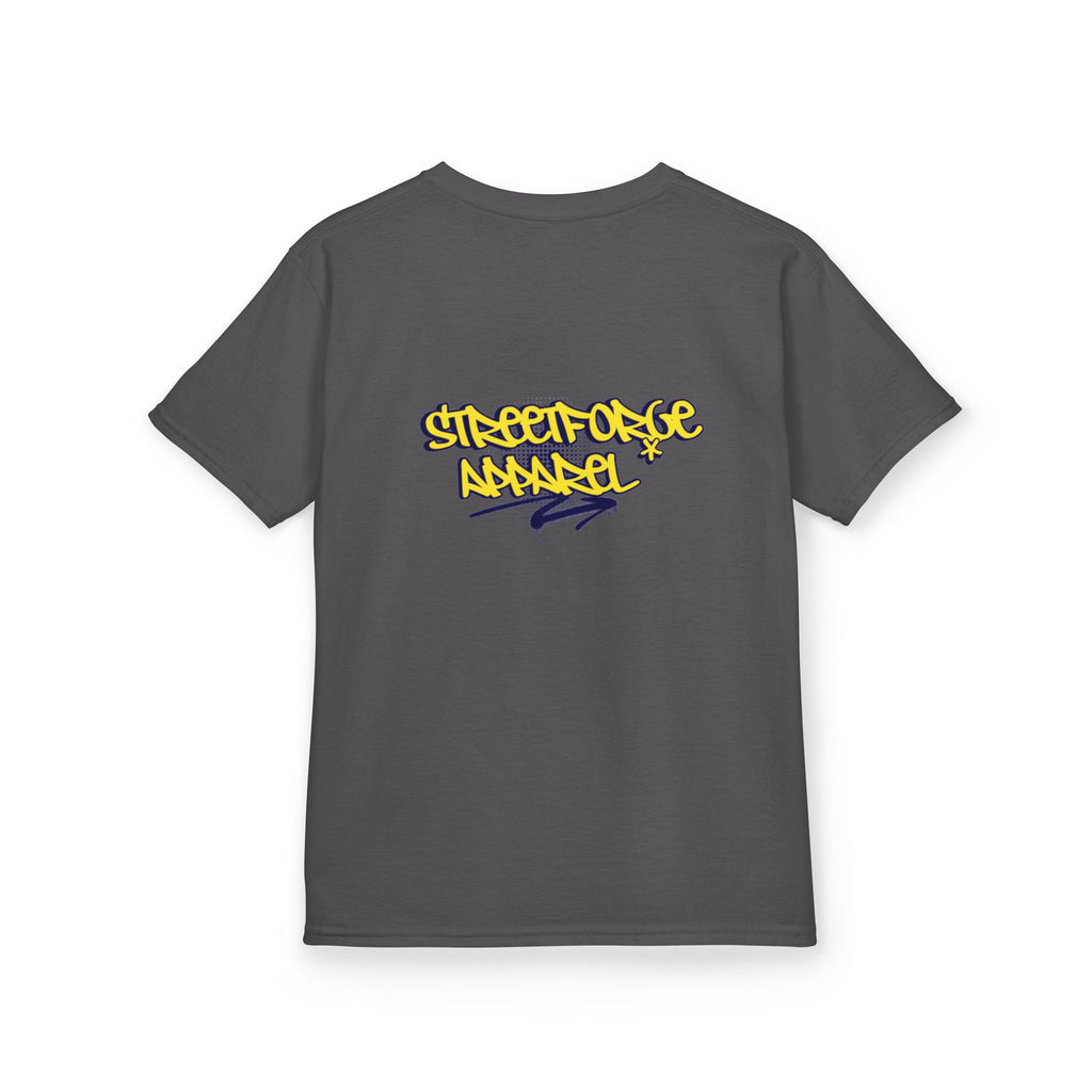 Kids Tee — Yellow Graffiti "Streetwise Angel" Logo