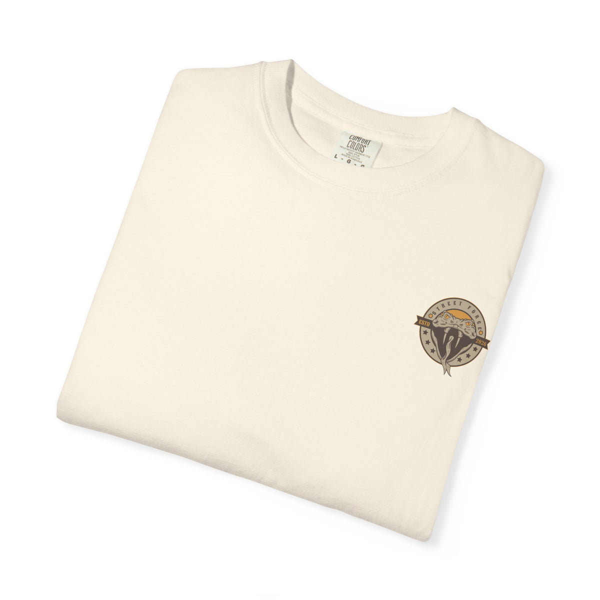 Snake Emblem T-Shirt — Street Forge Cobra Logo Tee (Est. 2026)
