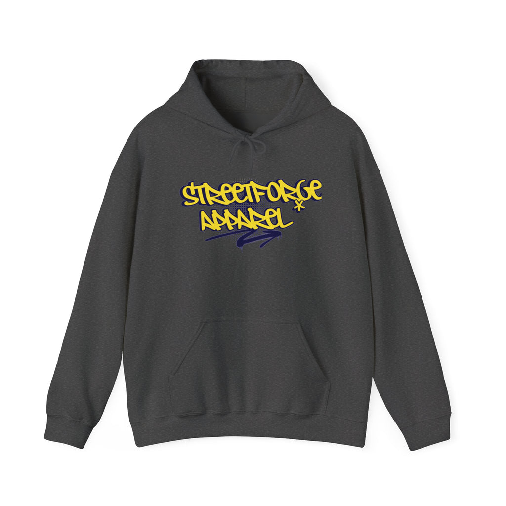 Streetforge Apparel Graffiti Hoodie — Yellow Script Logo