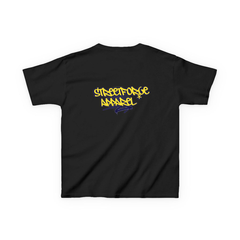 Kids Tee — Yellow Graffiti "Streetwise Angel" Logo