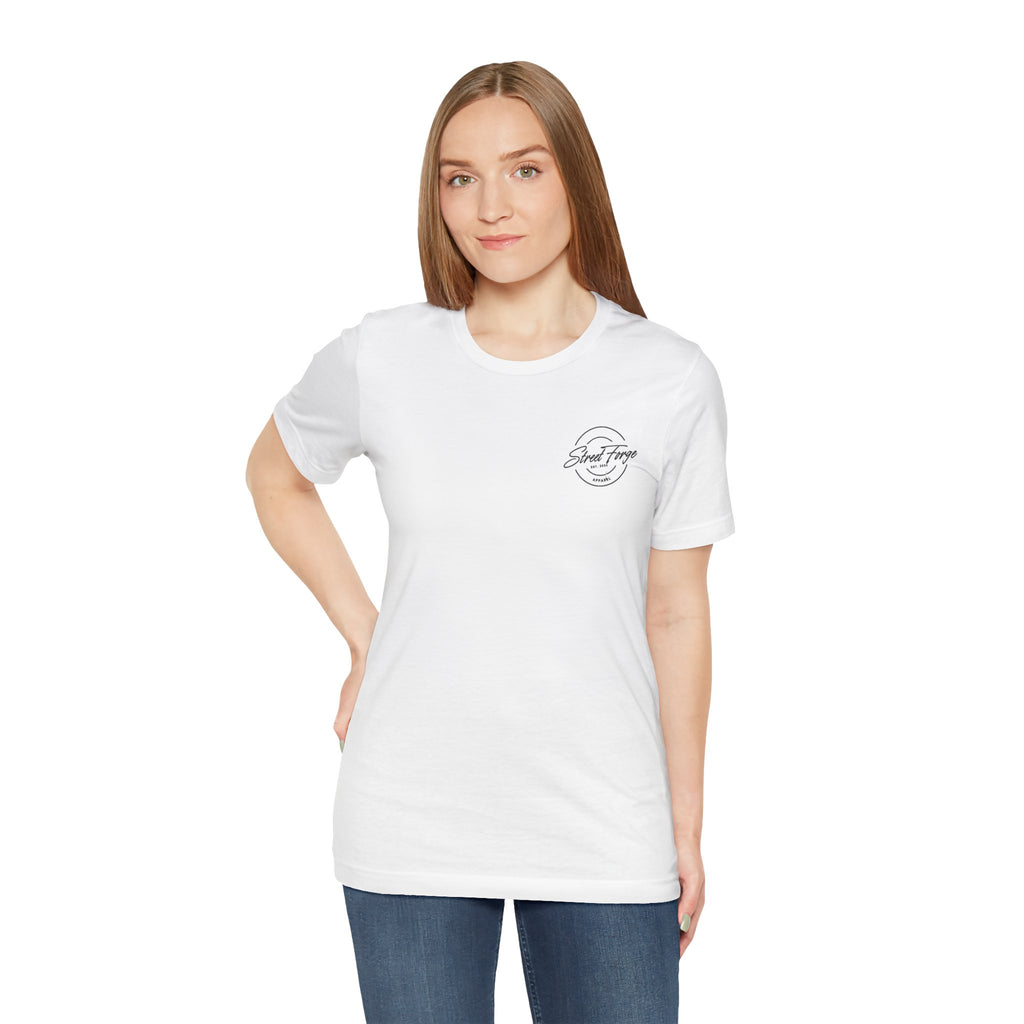 Street Forge Logo T-Shirt — Retro Script Chest & Back Graphic Tee